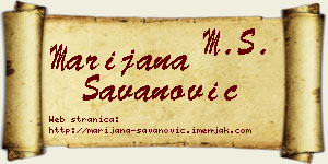 Marijana Savanović vizit kartica